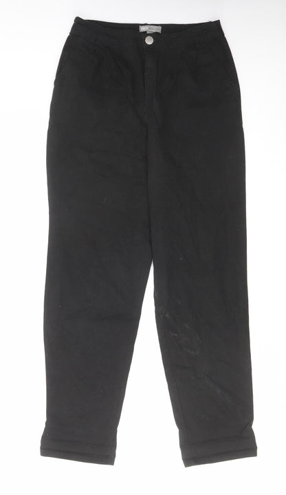 ASOS Womens Black Cotton Straight Jeans Size 8 L28 in Regular Zip