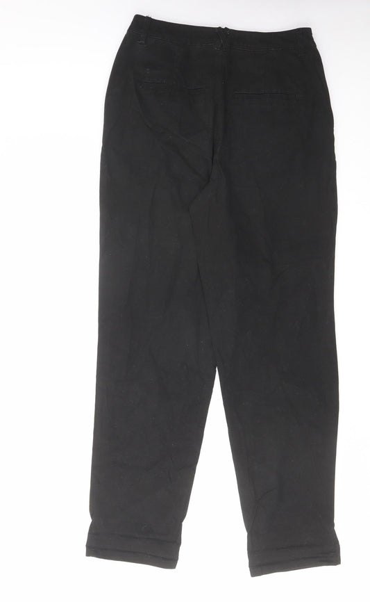 ASOS Womens Black Cotton Straight Jeans Size 8 L28 in Regular Zip