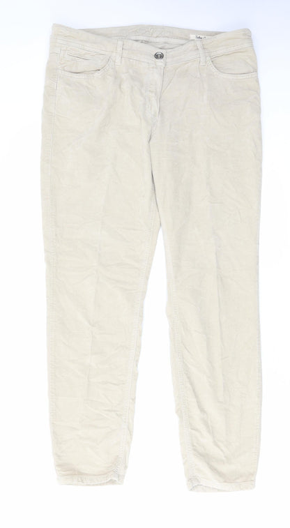 Laurel Womens Beige Cotton Trousers Size 34 in L28 in Regular Zip