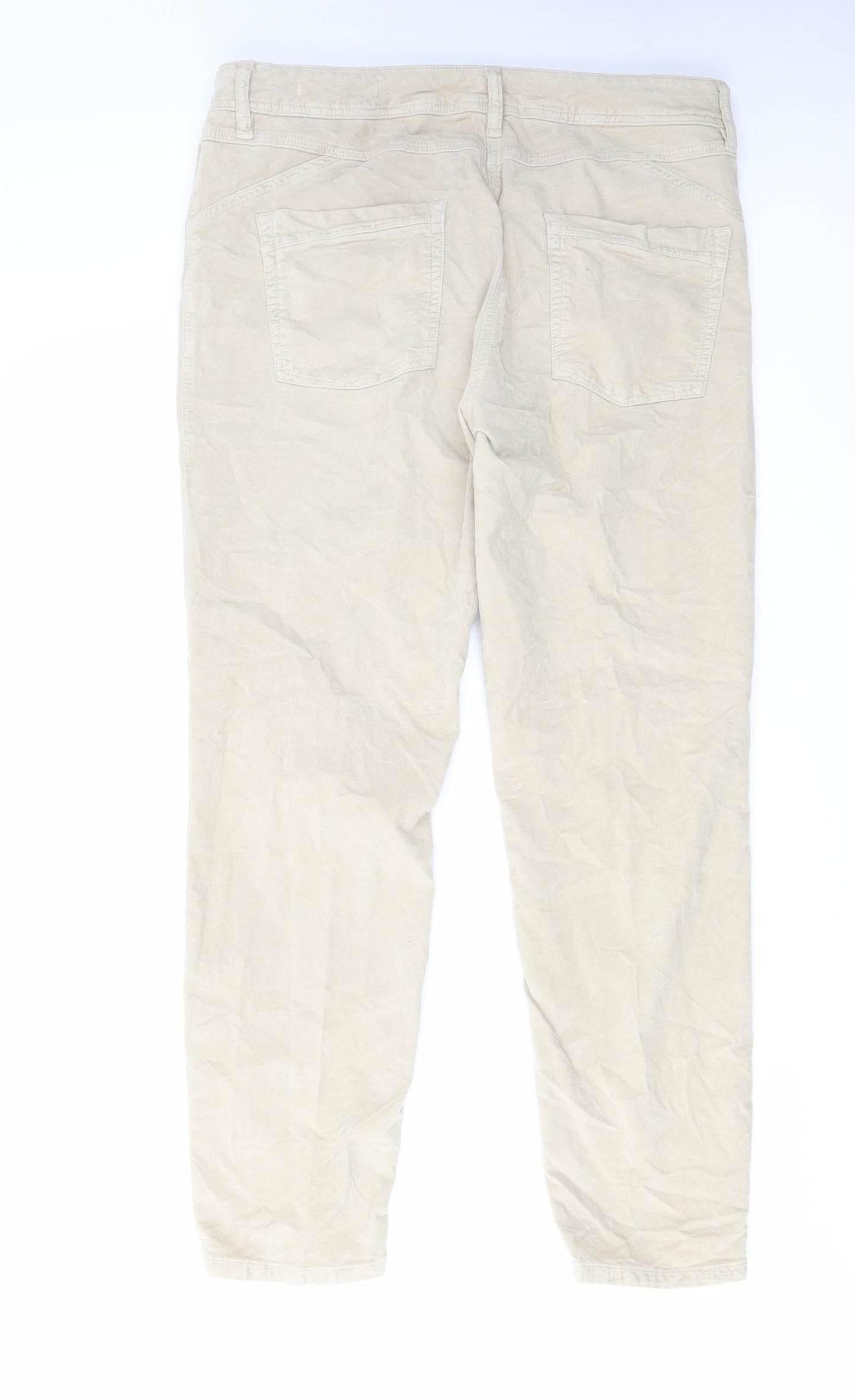 Laurel Womens Beige Cotton Trousers Size 34 in L28 in Regular Zip