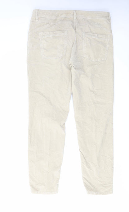 Laurel Womens Beige Cotton Trousers Size 34 in L28 in Regular Zip