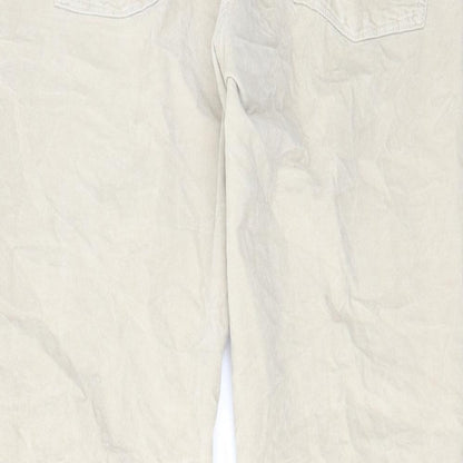 Laurel Womens Beige Cotton Trousers Size 34 in L28 in Regular Zip