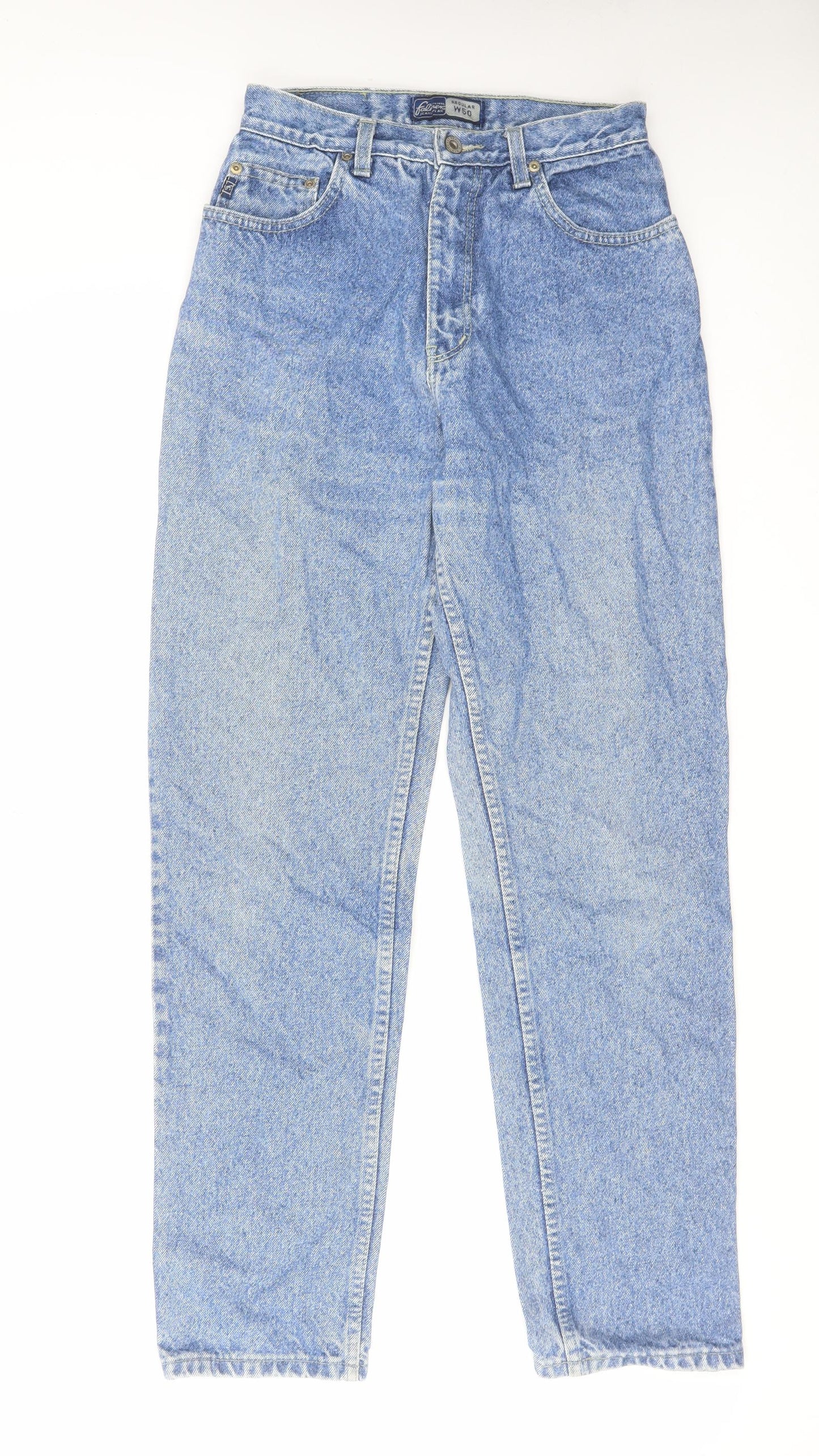 Falmer Heritage Womens Blue Cotton Straight Jeans Size 26 in L30 in Regular Zip