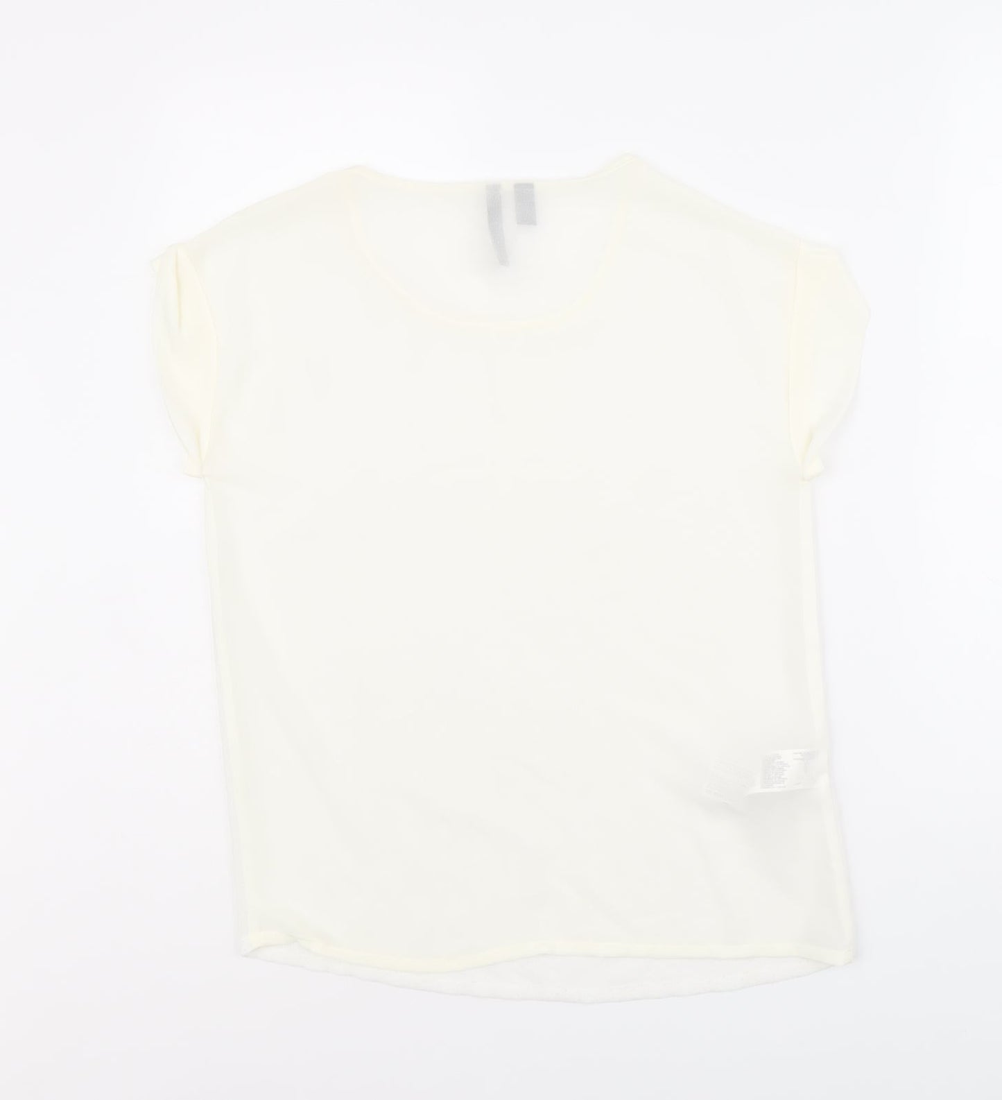 Womens UK Size XS Mango Ivory Basic T-Shirt