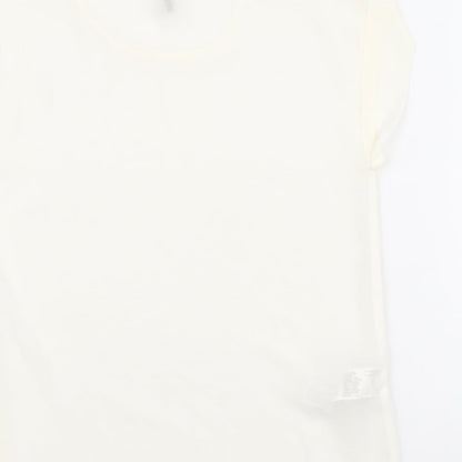 Womens UK Size XS Mango Ivory Basic T-Shirt