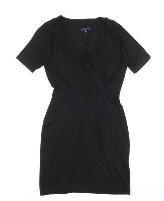 Gap Womens Black Viscose Shift Size XS V-Neck Pullover