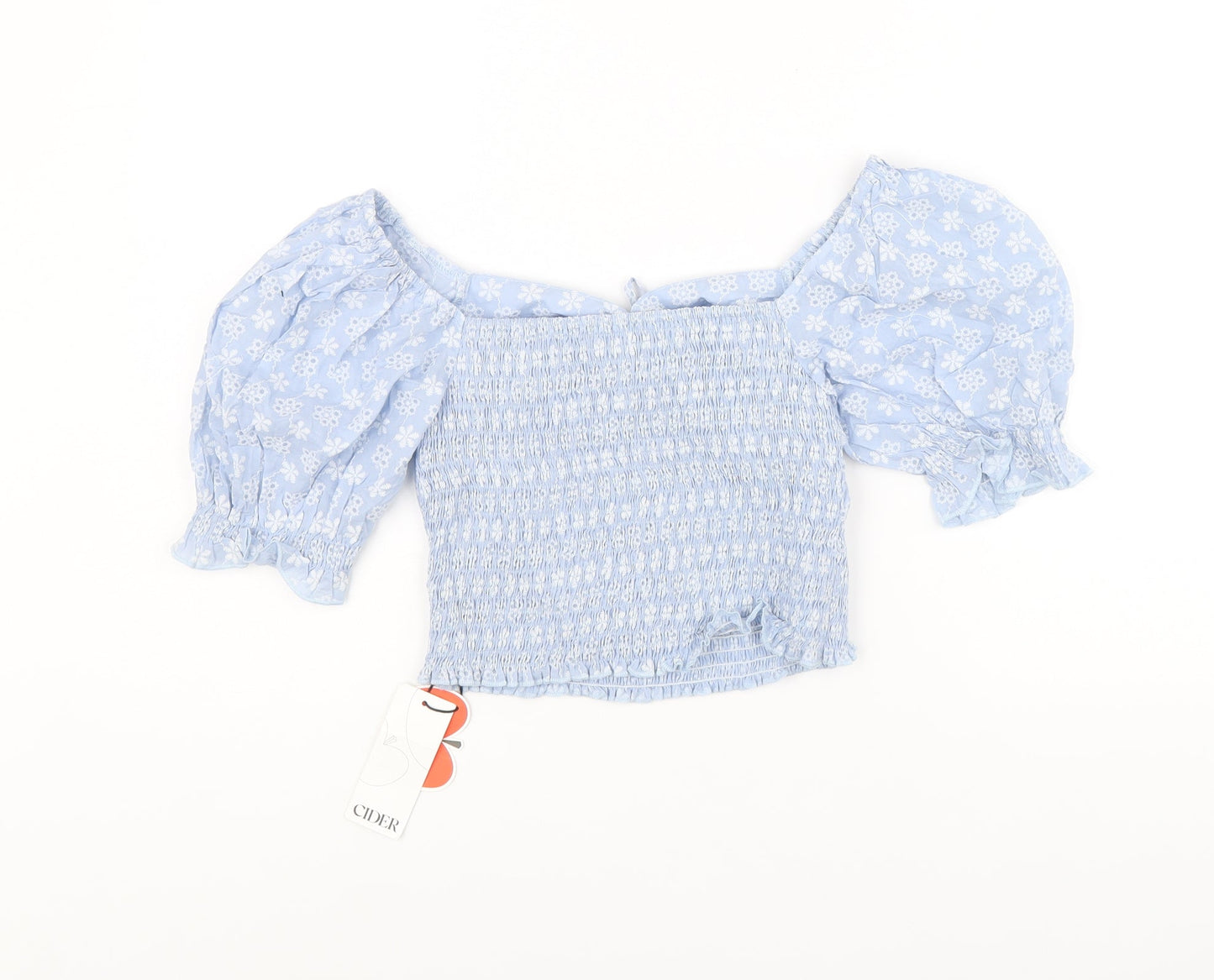 Womens UK Size S CIDER Blue Basic Blouse