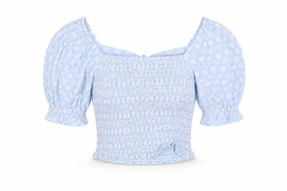Womens UK Size S CIDER Blue Basic Blouse