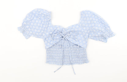 Womens UK Size S CIDER Blue Basic Blouse
