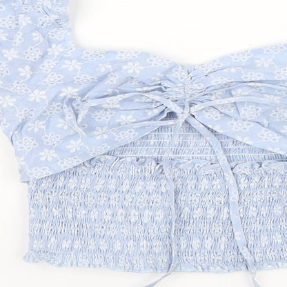 Womens UK Size S CIDER Blue Basic Blouse