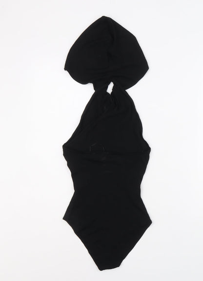 Zara Womens Black Viscose Bodysuit One-Piece Size XS Button