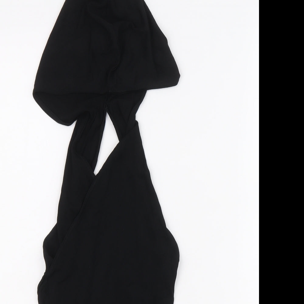 Zara Womens Black Viscose Bodysuit One-Piece Size XS Button