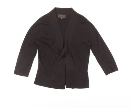 Fenn Wright Manson Womens Brown V-Neck Cotton Cardigan Jumper Size 10