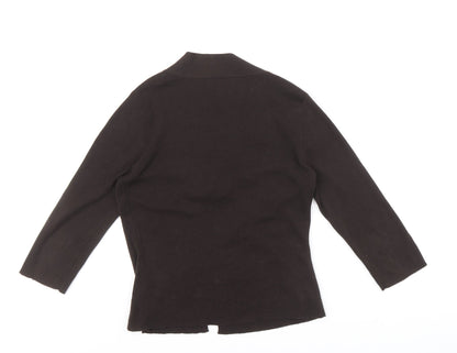 Fenn Wright Manson Womens Brown V-Neck Cotton Cardigan Jumper Size 10