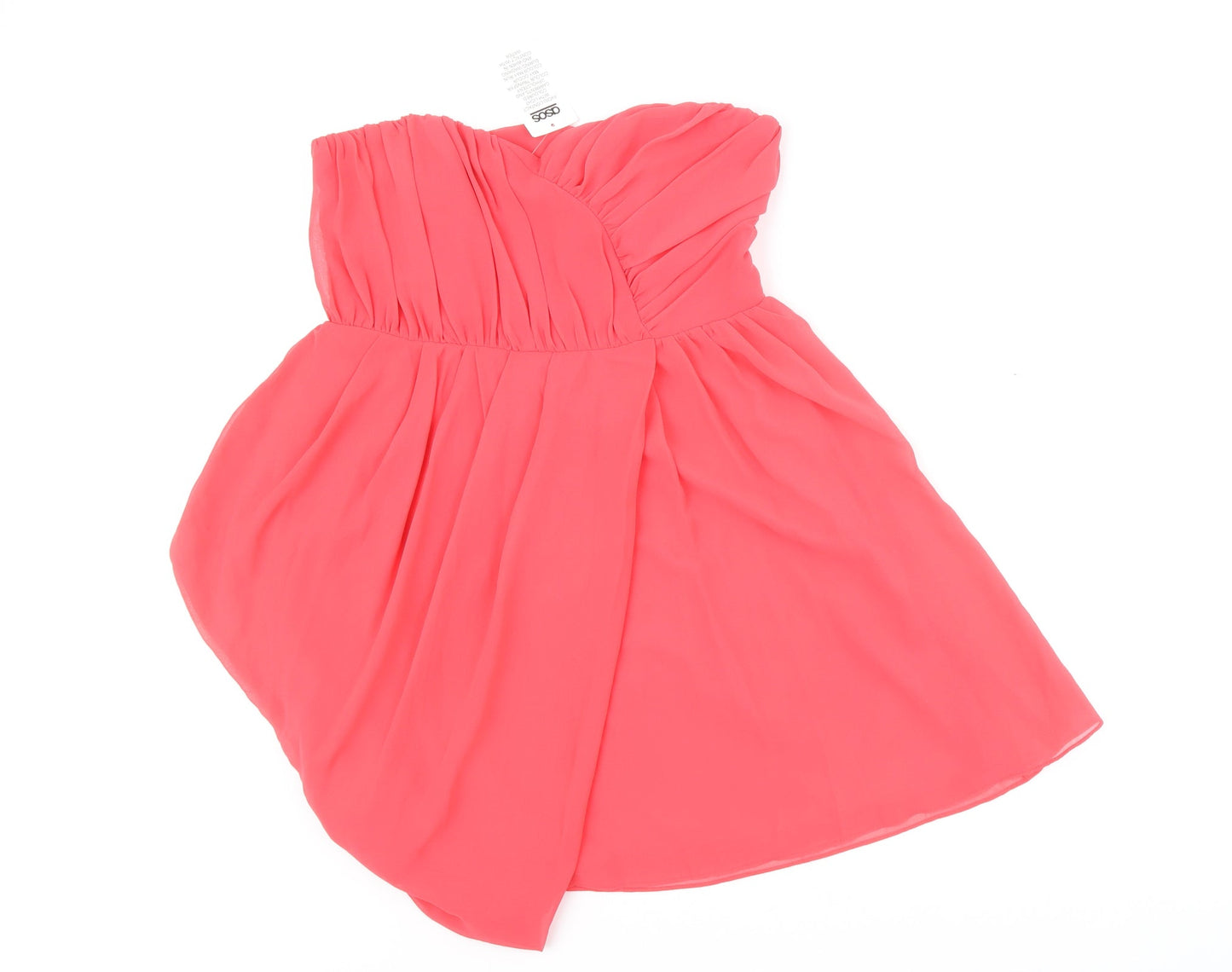 ASOS Womens Red Polyester Fit & Flare Size 12 Sweetheart Zip