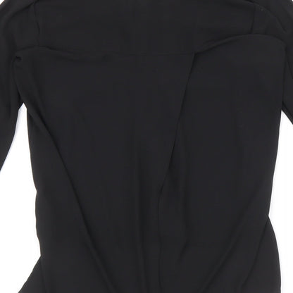 Womens UK Size S Zara Black Basic Button-Up