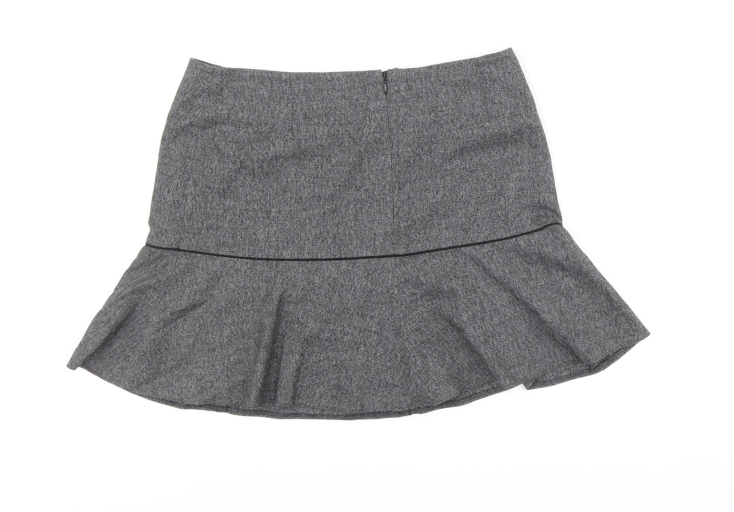 NEXT Womens Grey Polyester Trumpet Skirt Size 12 Zip