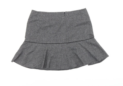 NEXT Womens Grey Polyester Trumpet Skirt Size 12 Zip