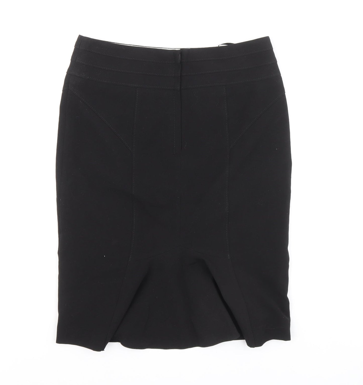 New Look Womens Black Polyester A-Line Skirt Size 10 Zip