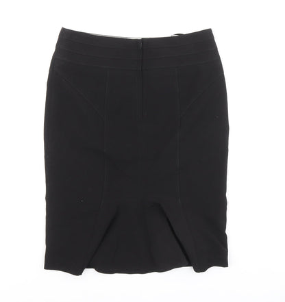 New Look Womens Black Polyester A-Line Skirt Size 10 Zip