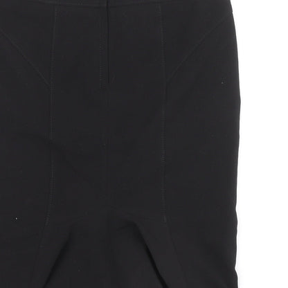 New Look Womens Black Polyester A-Line Skirt Size 10 Zip