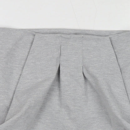 VILA Womens Grey Polyester A-Line Skirt Size S Zip