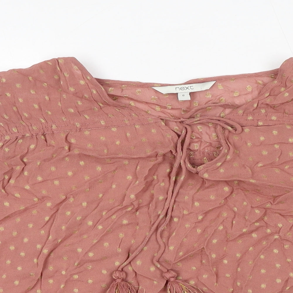 Womens UK Size 8 NEXT Pink Basic Blouse