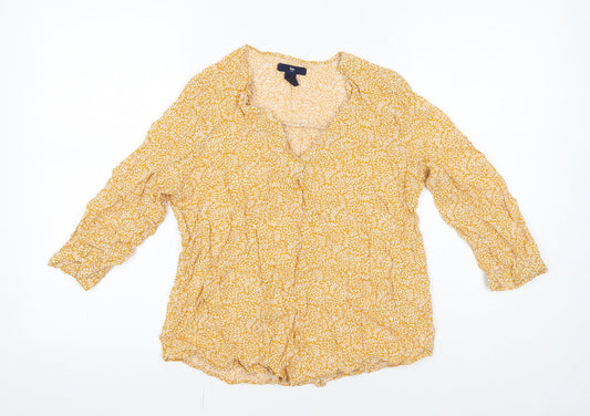 Womens UK Size S Gap Yellow Basic Blouse