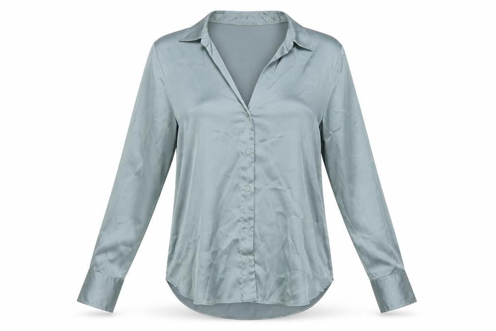 Womens UK Size S H&M Blue Basic Button-Up