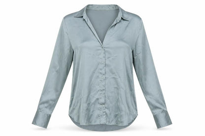 Womens UK Size S H&M Blue Basic Button-Up