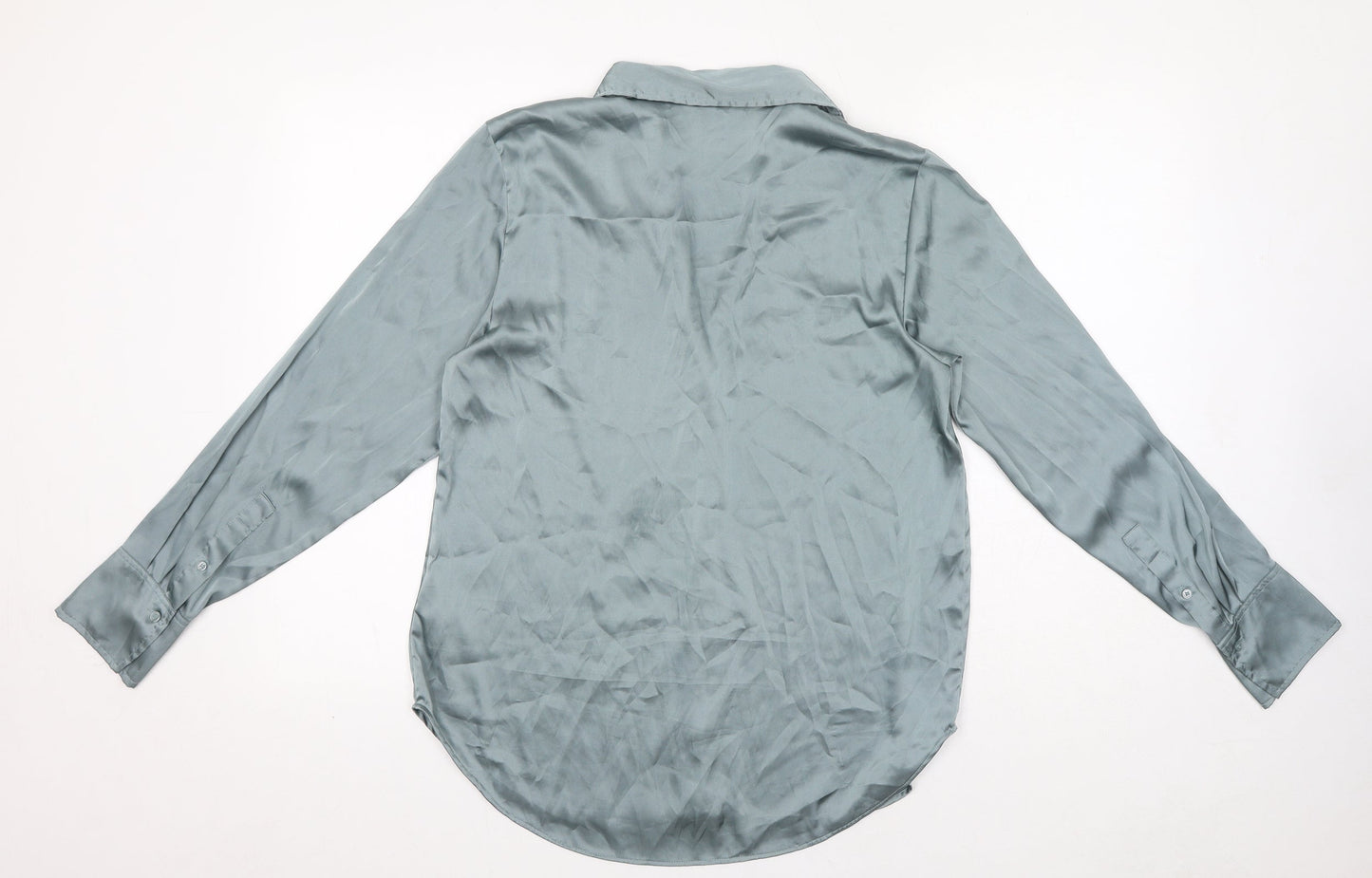 Womens UK Size S H&M Blue Basic Button-Up
