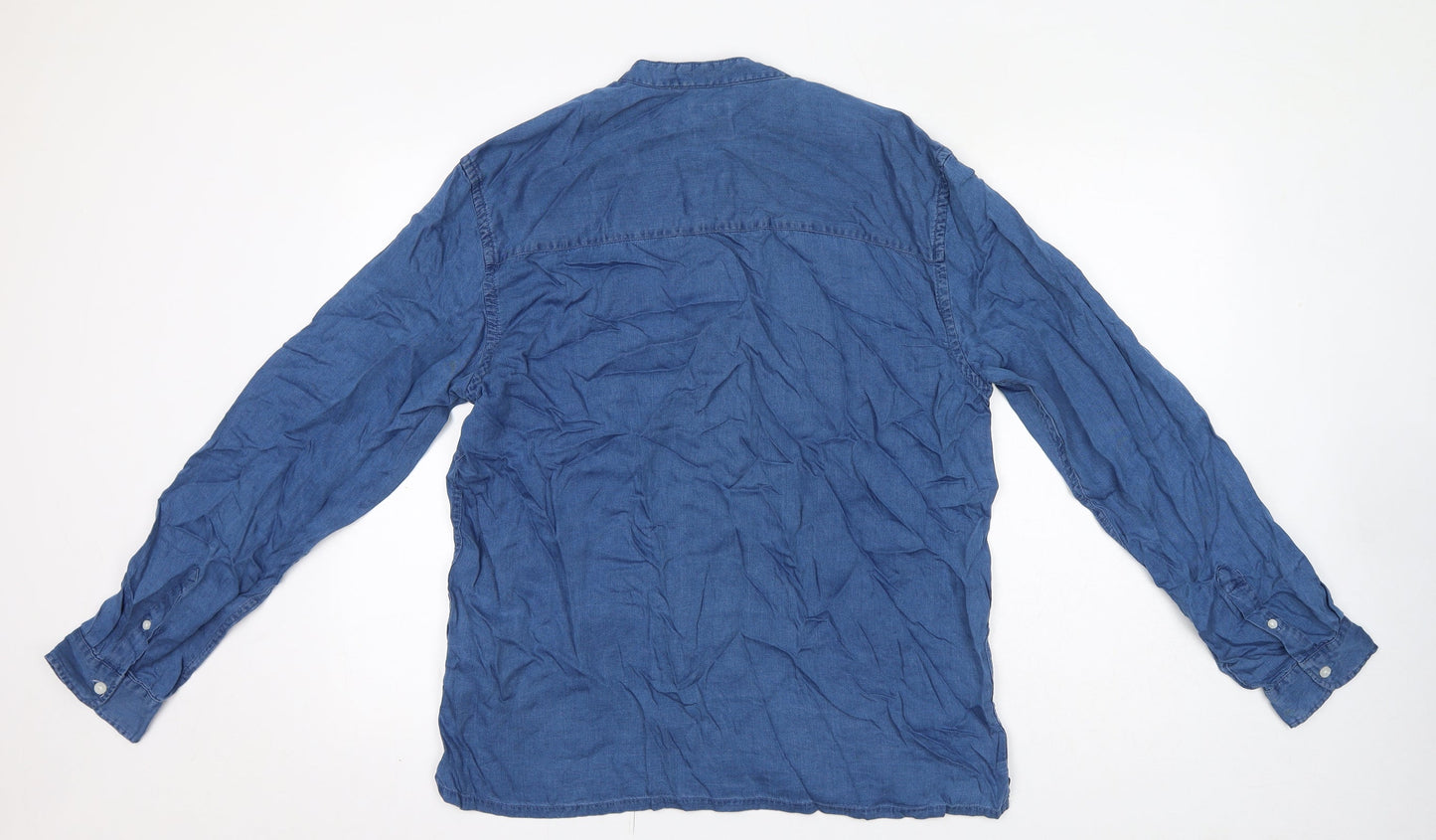 Womens UK Size L Zara Blue Basic Button-Up