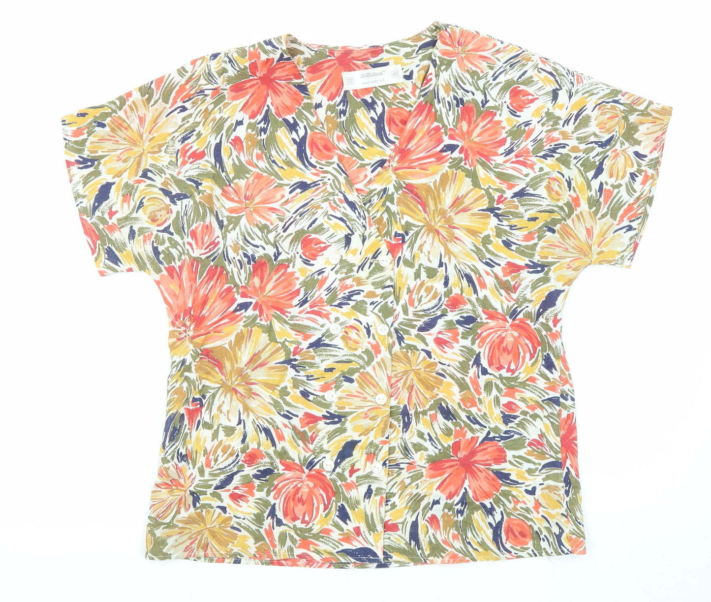 Womens UK Size 12 St Michael Multicoloured Basic Blouse