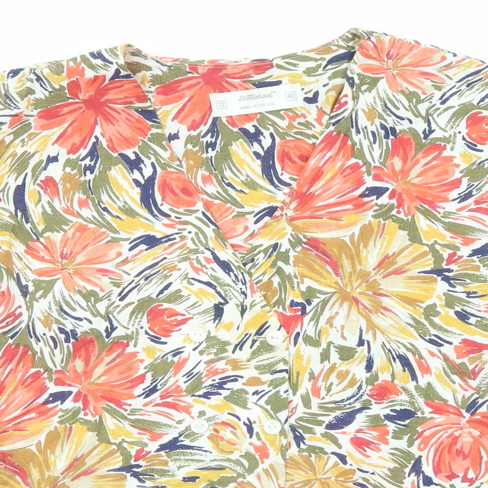 Womens UK Size 12 St Michael Multicoloured Basic Blouse