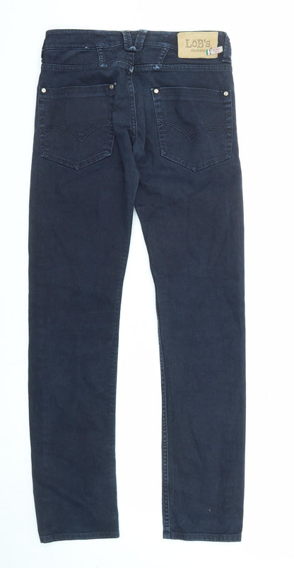 Lob's Womens Blue Cotton Straight Jeans Size 28 in L31 in Regular Zip