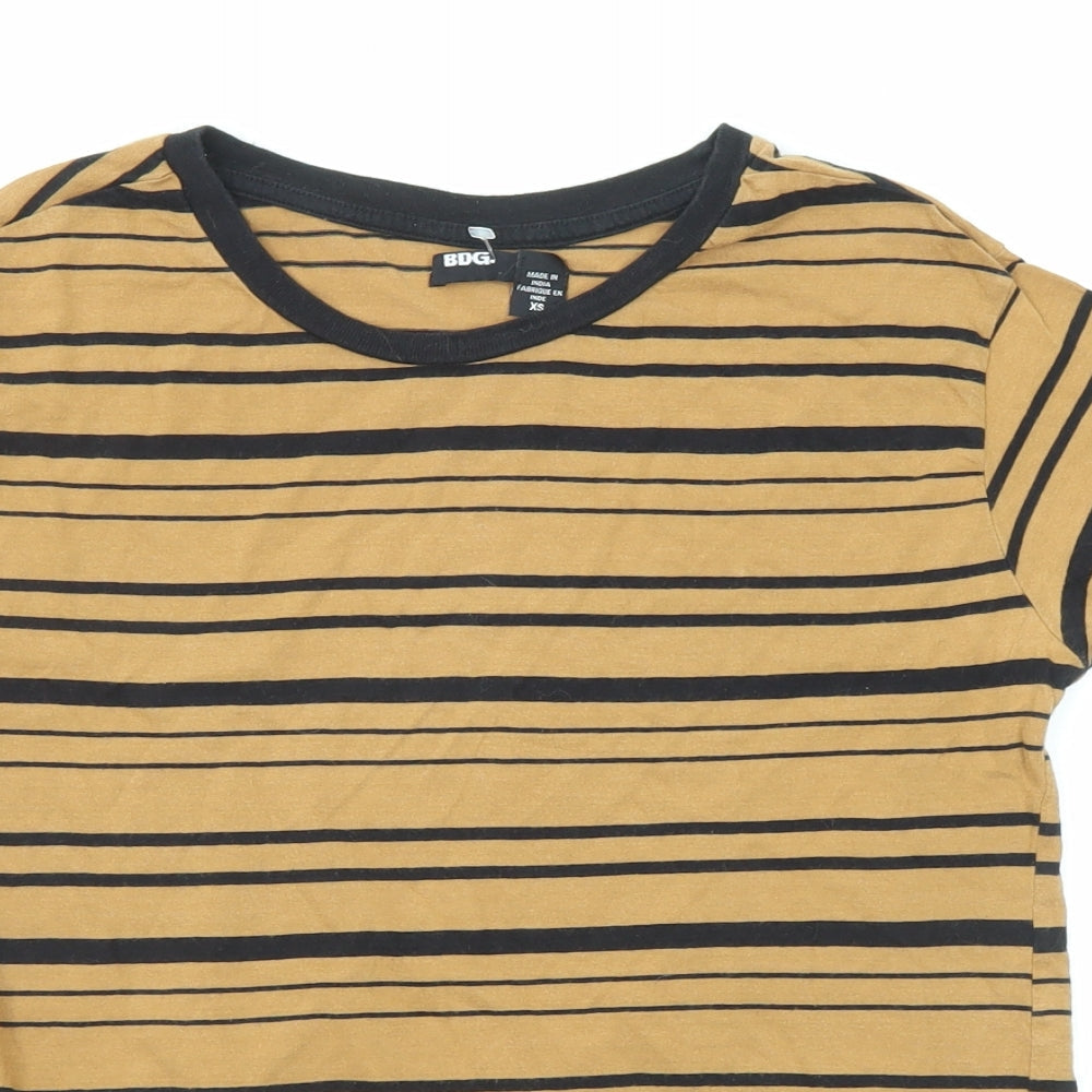 Womens UK Size XS BDG Yellow Basic T-Shirt