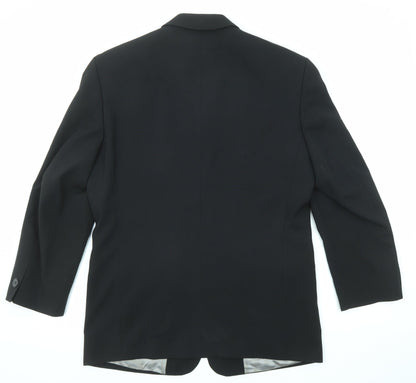 Uki Mens Black Viscose Jacket Suit Jacket Size 36 Regular