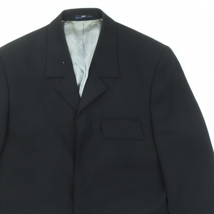 Uki Mens Black Viscose Jacket Suit Jacket Size 36 Regular