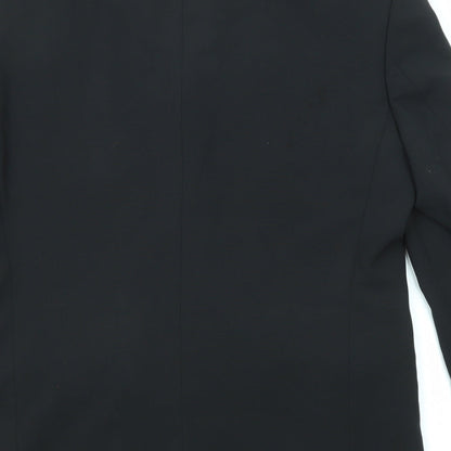 Uki Mens Black Viscose Jacket Suit Jacket Size 36 Regular