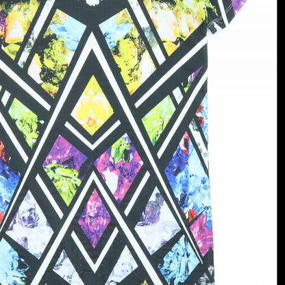 ASOS Womens Multicoloured Geometric Polyester Shift Size 10 Round Neck Pullover