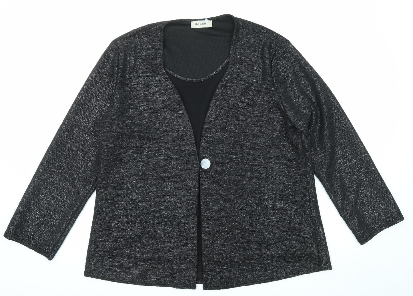 Womens UK Size 22 BASSINI Black Basic Blouse