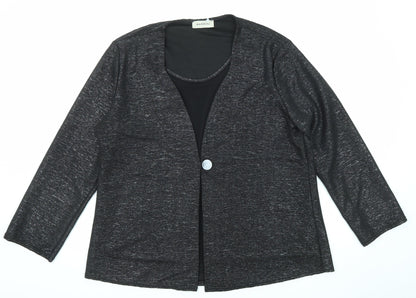 Womens UK Size 22 BASSINI Black Basic Blouse