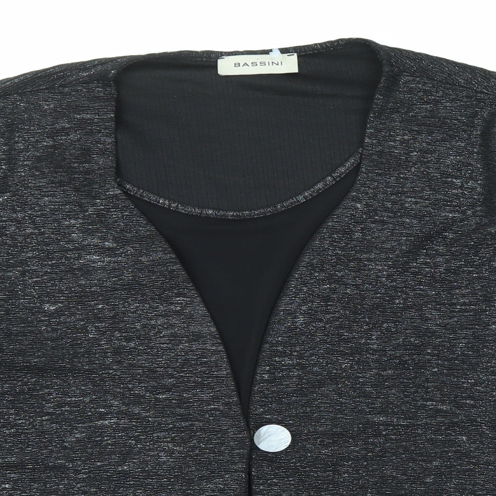 Womens UK Size 22 BASSINI Black Basic Blouse