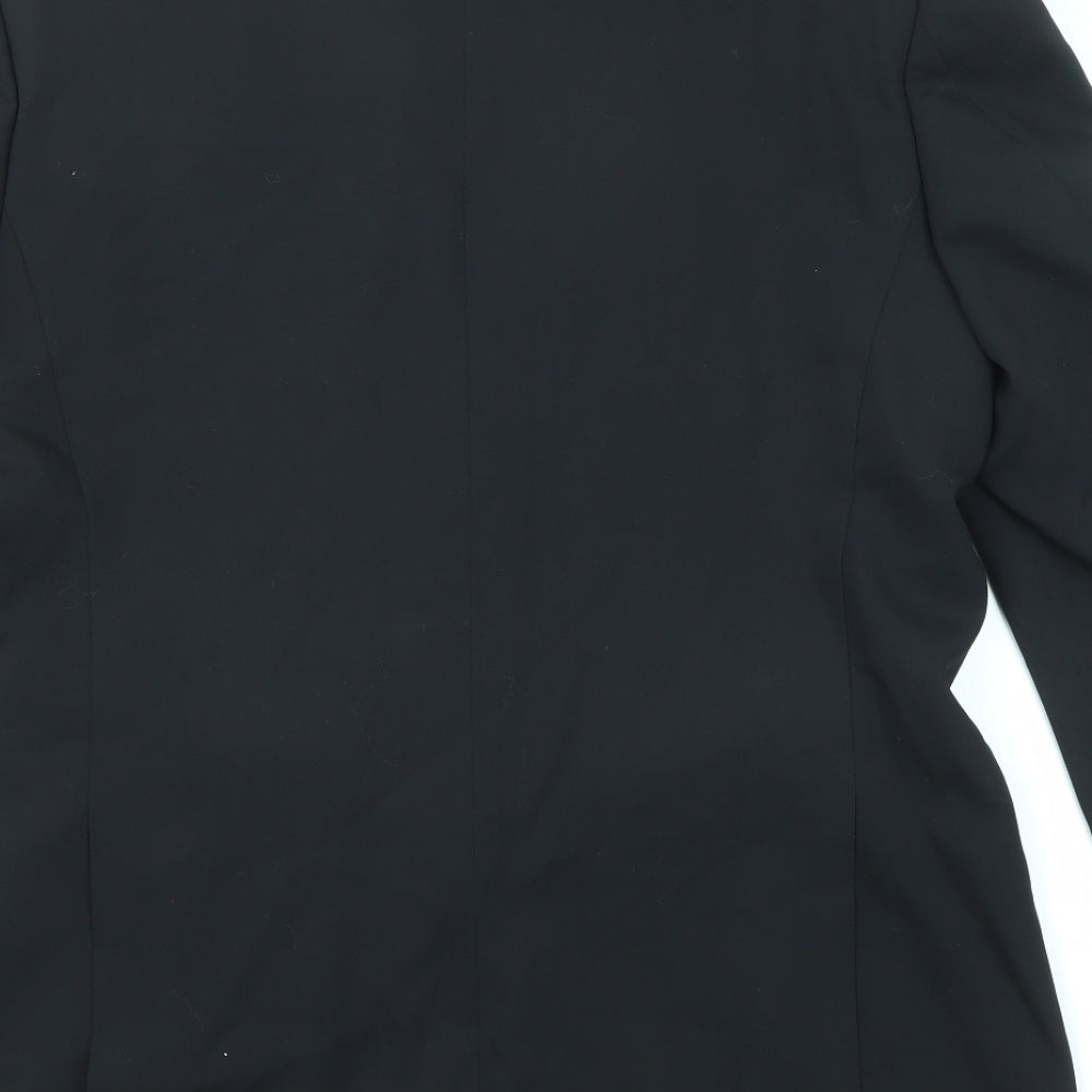 Antich Collection Mens Black Wool Jacket Suit Jacket Size 38 Regular