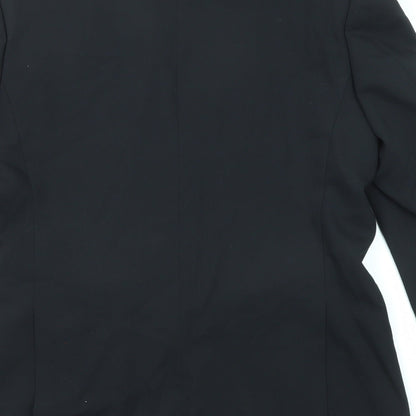 Antich Collection Mens Black Wool Jacket Suit Jacket Size 38 Regular