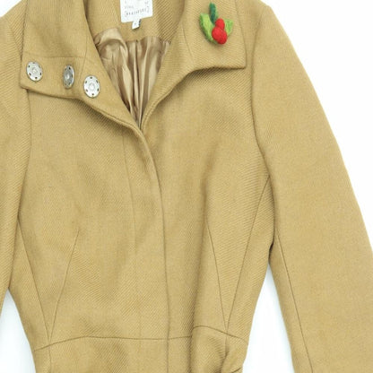 Womens UK Size 8 Warehouse Beige Overcoat