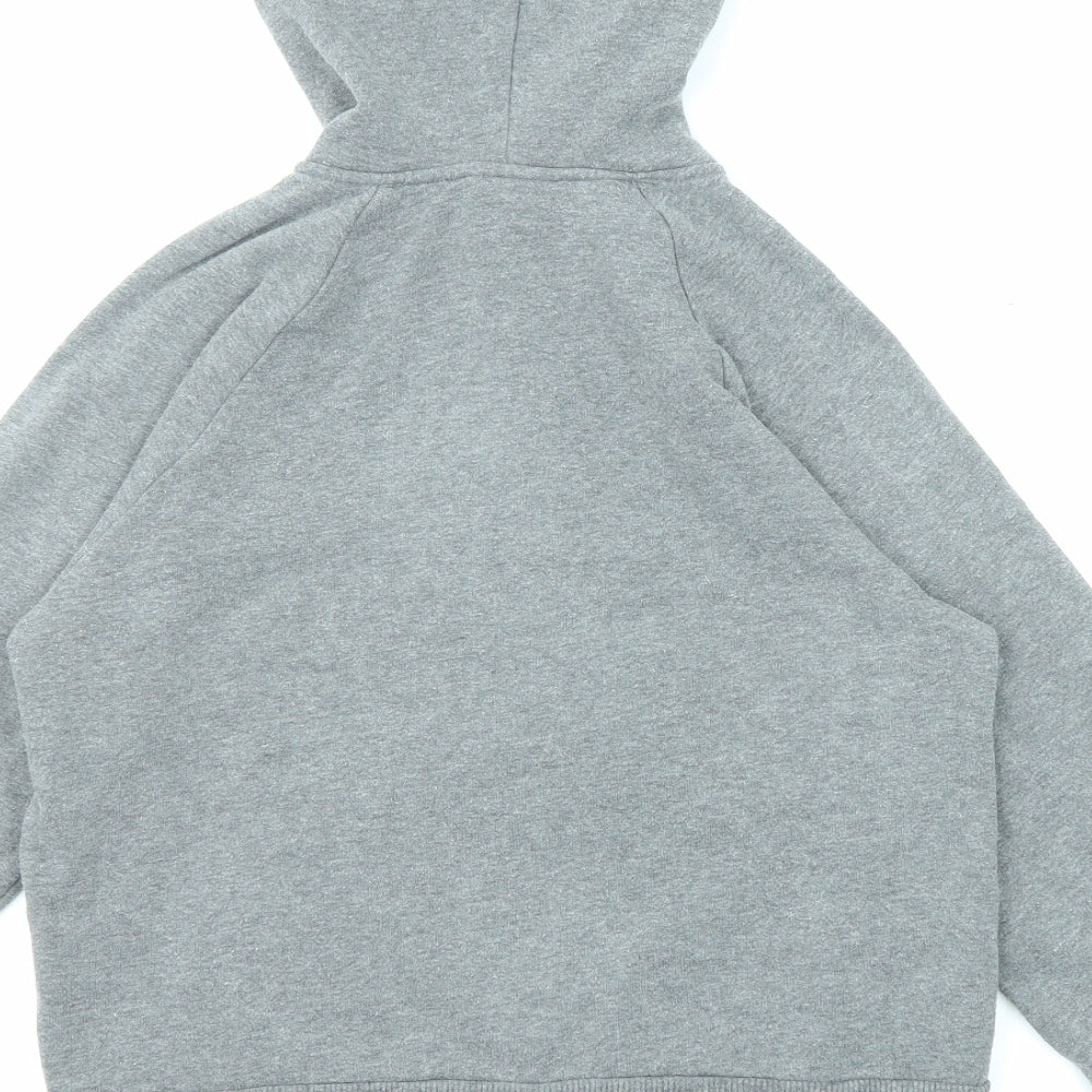 Monki Womens Grey Cotton Full Zip Hoodie Size XS Zip