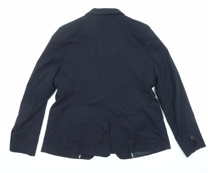 NEXT Womens Blue Polyester Jacket Blazer Size 16