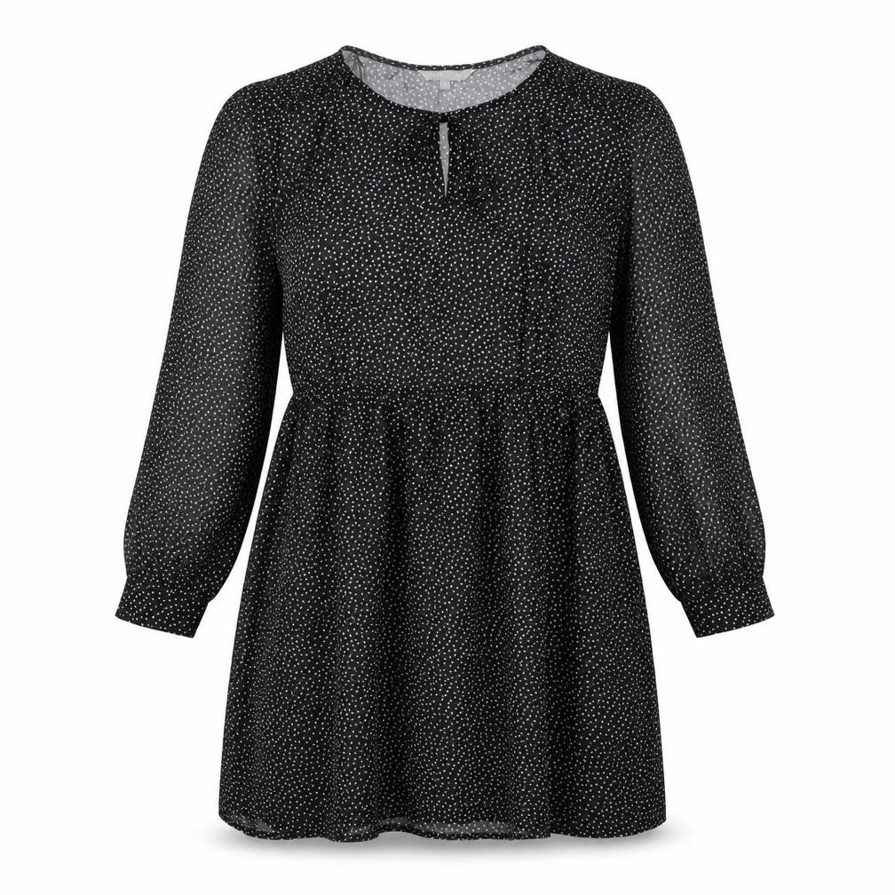 Red Herring Womens Black Polka Dot Polyester A-Line Size 10 Round Neck Pullover