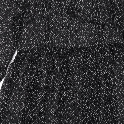 Red Herring Womens Black Polka Dot Polyester A-Line Size 10 Round Neck Pullover